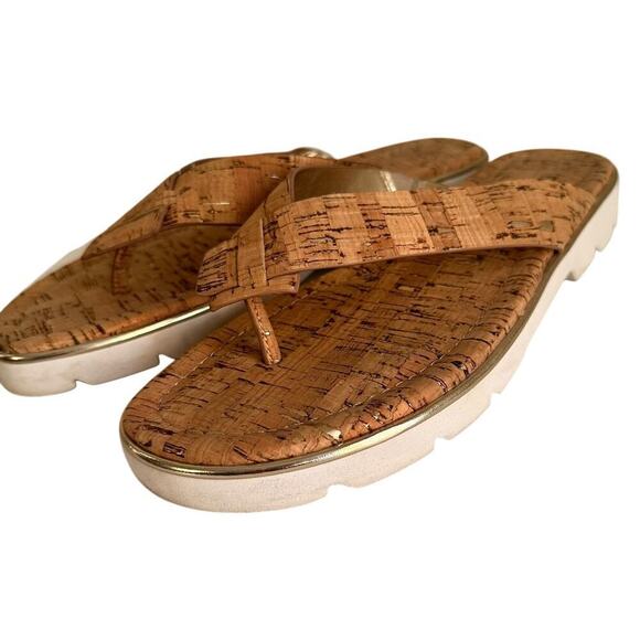Donald Pliner Women’s Haddie Cork Natural-Platino Flip Flops Sandals Size 10 M - Picture 13 of 16
